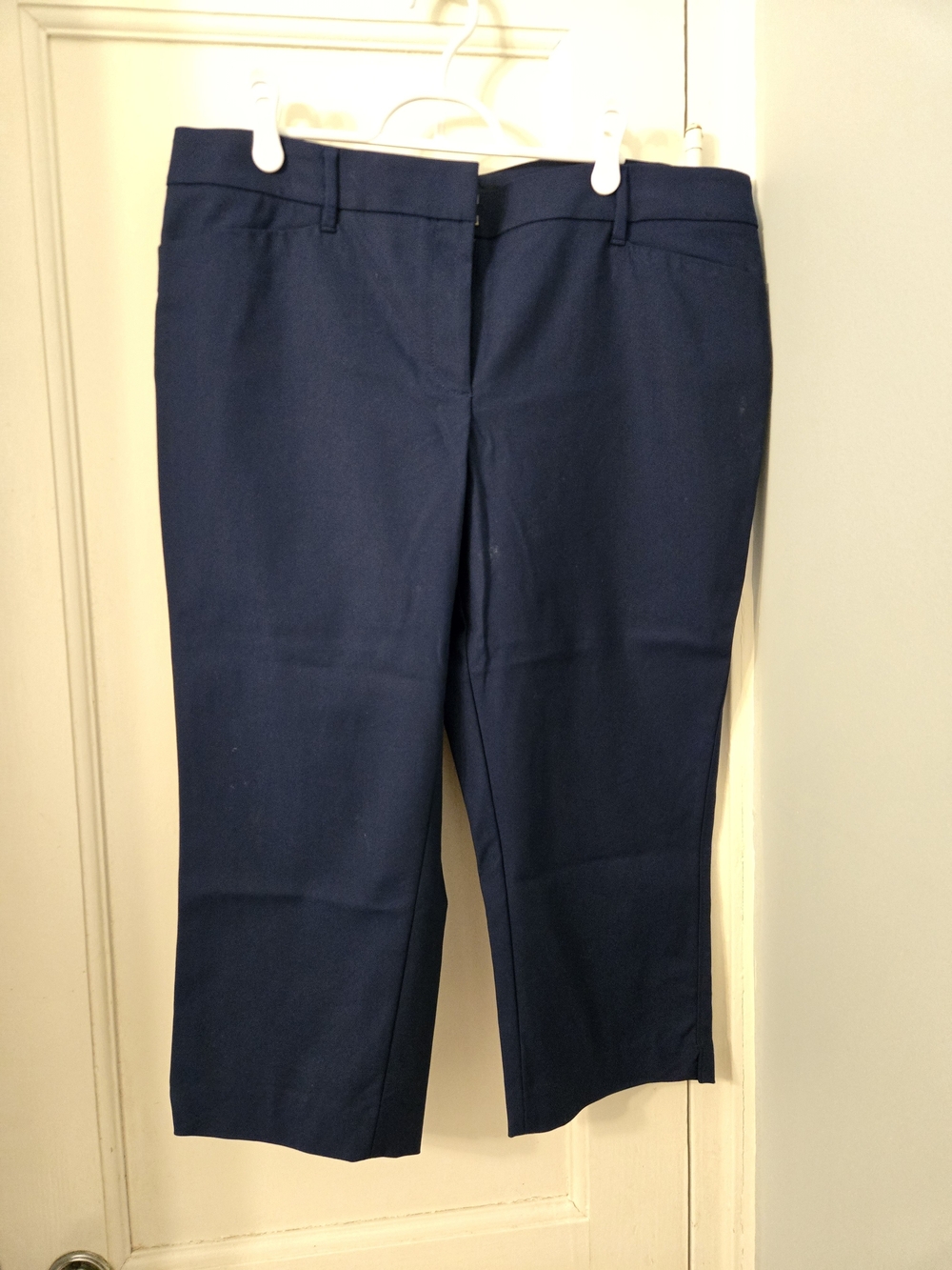 White House Black Market Navy Straight Crop Pants